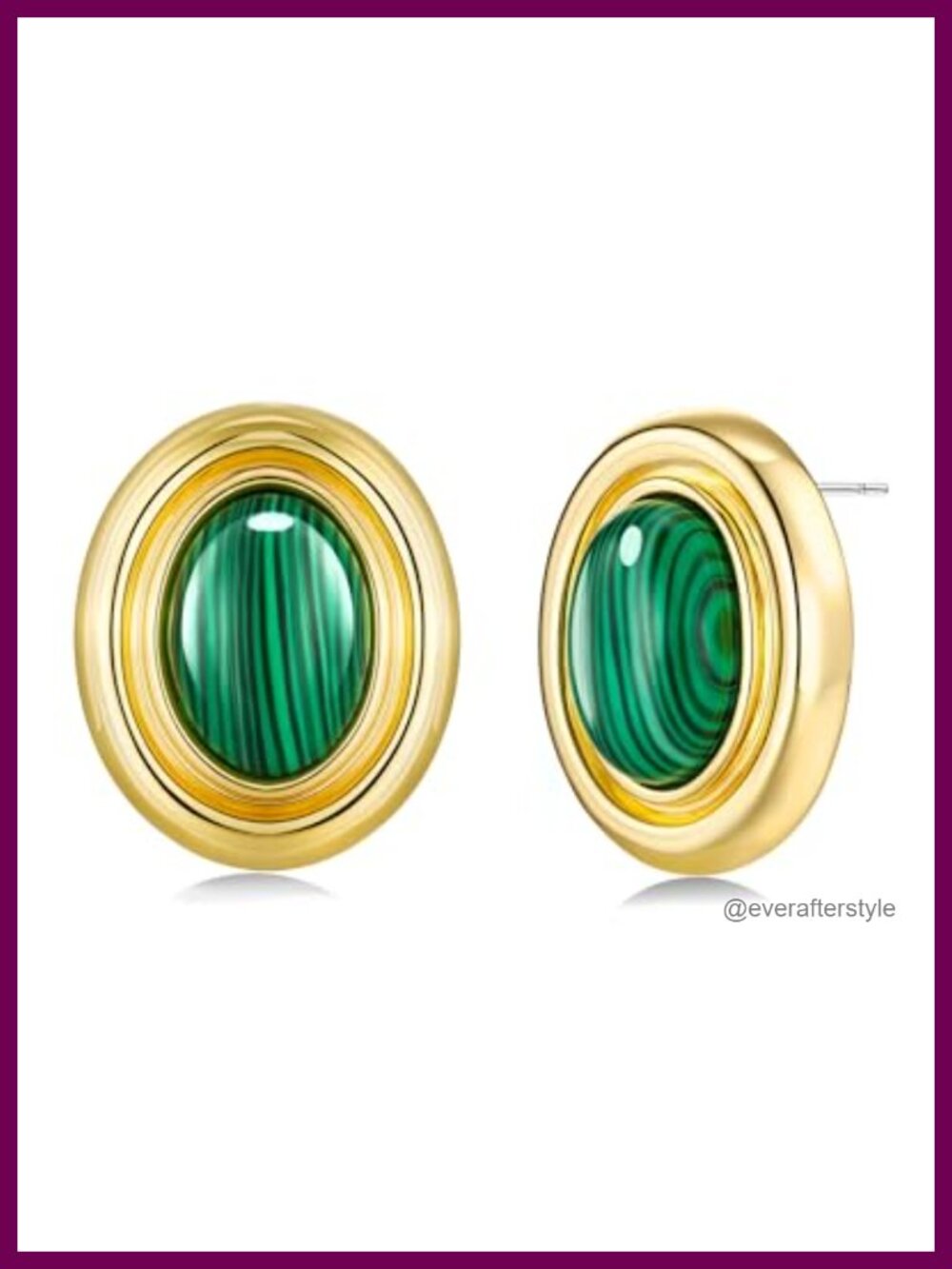 18K Gold Plated Oval Button Stud Earrings Handmade Statement Jewelry